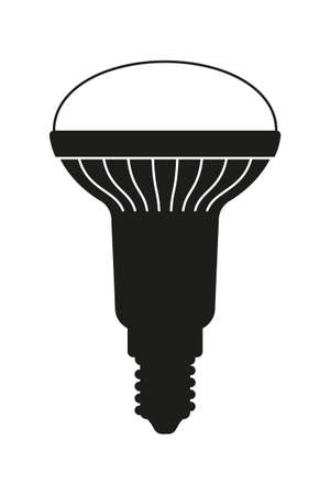Black and white halogen light bulb. Electricity themed vector illustration for icon, stamp, label, certificate, brochure, gift card, poster, coupon or banner background decorationのイラスト素材
