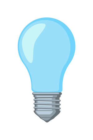 Colorful cartoon light bulb. Incandescent lamp. Electricity themed vector illustration for icon, stamp, label, certificate, brochure, gift card, poster, coupon or banner background decorationのイラスト素材