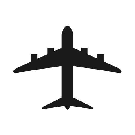 Black and white plane silhouette.のイラスト素材