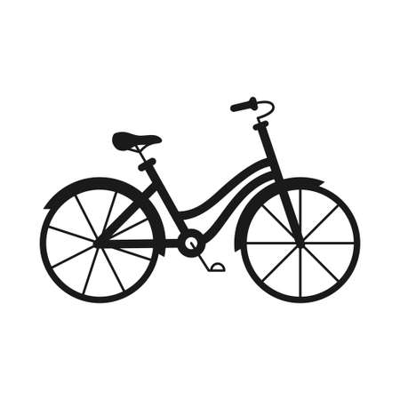 Black and white monochrome bicycle. Healthy eco transport. Travel themed vector illustration for icon, label, certificate, coupon or sale banner decorationのイラスト素材
