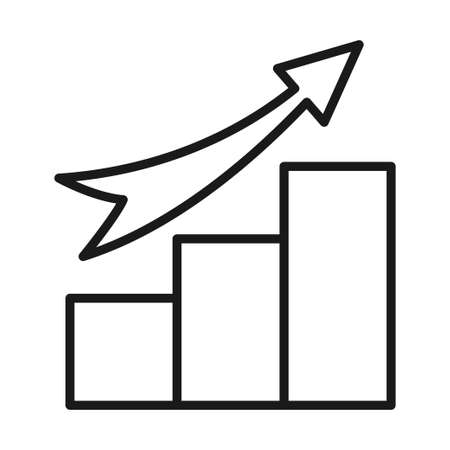 Line art black and white upwards movement iconのイラスト素材