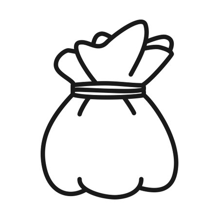 Line art black and white money purseのイラスト素材