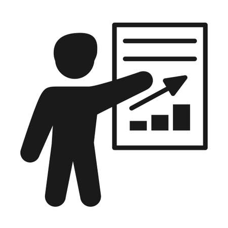 Black and white presentation speech silhouette iconのイラスト素材