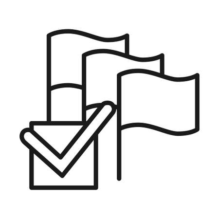 Line art black and white achieving goal iconのイラスト素材