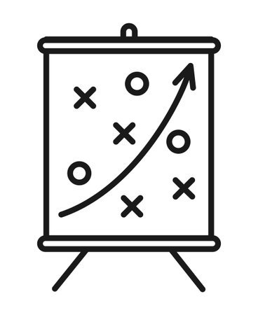 Line art black and white strategy iconのイラスト素材