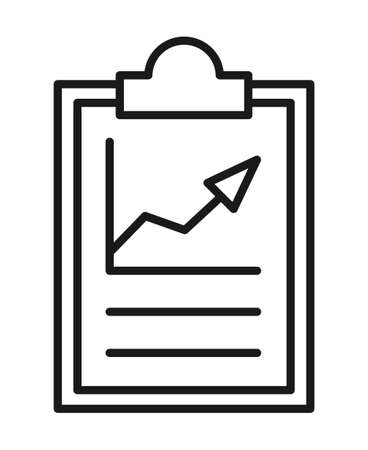 Line art black and white successful report iconのイラスト素材