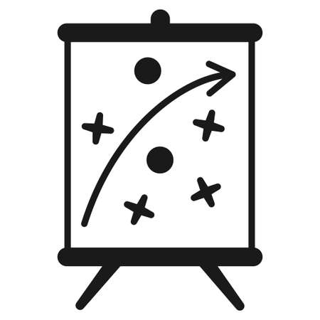 Black and white strategy on a whiteboard iconのイラスト素材