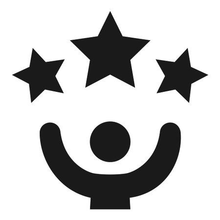 Black and white winner person silhouette icon