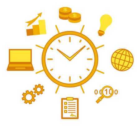 Time management concept poster on white backgroundのイラスト素材