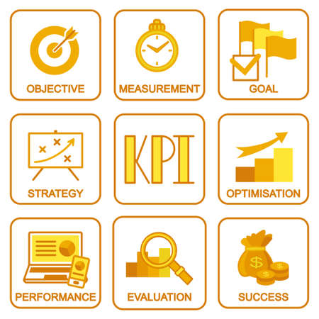 Kpi concept poster or banner on white backgroundのイラスト素材