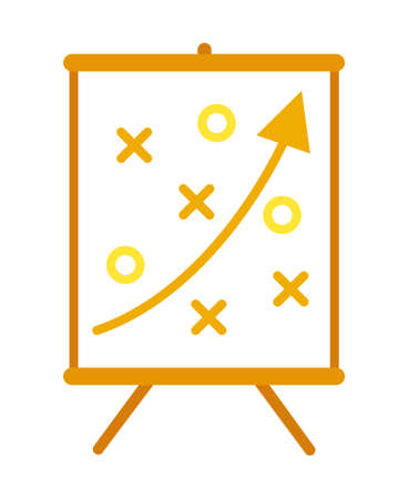 Yellow strategy drawn on a whiteboard concept iconのイラスト素材