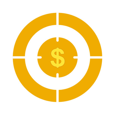 Yellow aim for money poster on white backgroundのイラスト素材