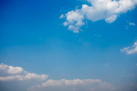 beautiful blue sky,  summer blue sky with cloudsの写真素材