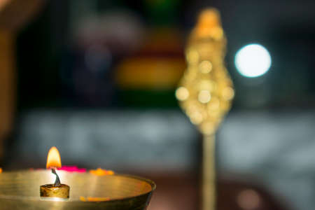 Diya Lam aarti pooda a ghee/oil-based candleの写真素材