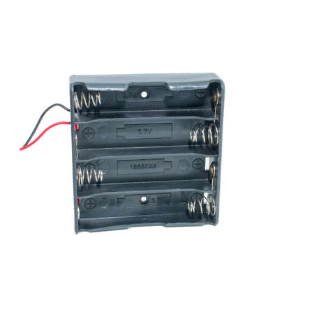 18650 3.5v Battery Holder Case mount Black isolatedの写真素材