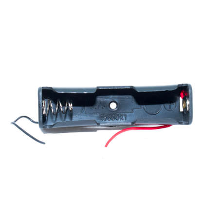 18650 3.5v Battery Holder Case mount Black isolatedの写真素材