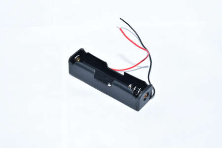 18650 3.5v Battery Holder Case mount Black isolatedの写真素材