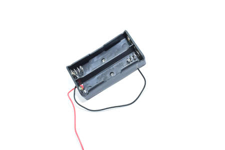 18650 3.5v Battery Holder Case mount Black isolatedの写真素材