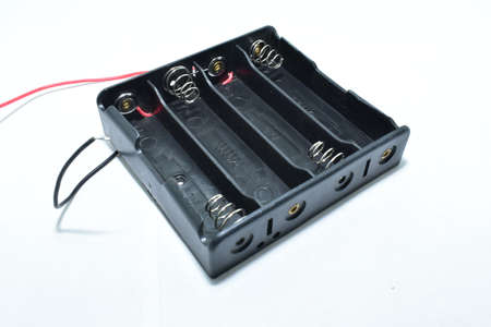 18650 3.5v Battery Holder Case mount Black isolatedの写真素材