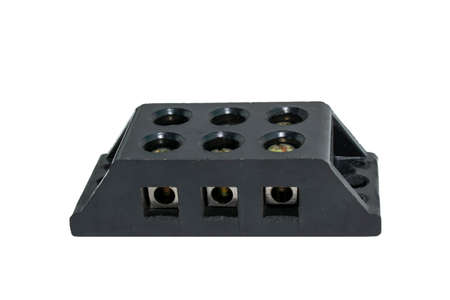 30A Bakelite Connector Strip Black Screw Terminal Connection Blockの写真素材