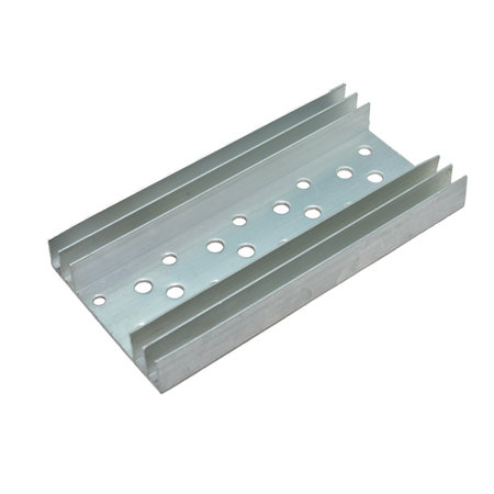 Aluminum Heat Sink for Transistor IC Isolated on whiteの写真素材