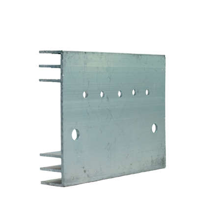 Aluminum Heat Sink for Transistor IC Isolated on whiteの写真素材