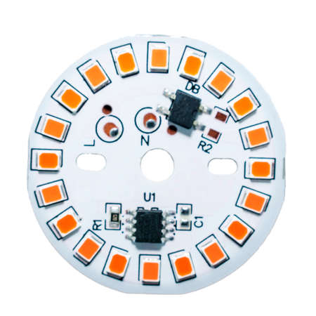 Round LED Light Board Isolatedの写真素材