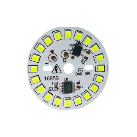 Round LED Light Board Isolatedの写真素材