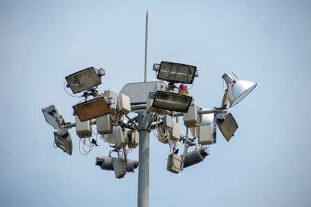 Halogen Lights on Poll for 360 Degree lightの写真素材