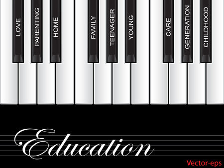 education piano  word cloud backgroundのイラスト素材