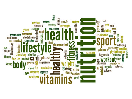 Conceptual health word cloud backgroundの写真素材