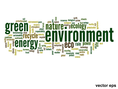 Vector conceptual ecology word cloud conceptのイラスト素材