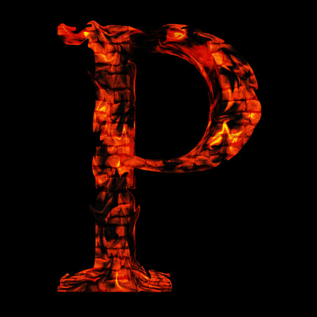 Conceptual hot red fire flame font isolated on blackの写真素材