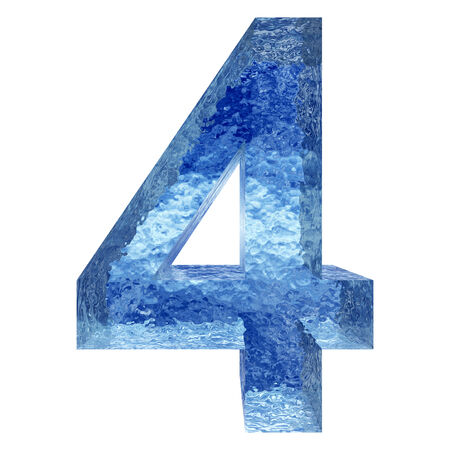 Blue ice or water fonts isoalted on white backgroundの写真素材