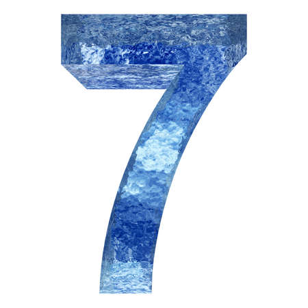 Blue ice or water fonts isoalted on white backgroundの写真素材