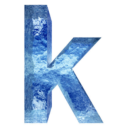 Blue ice or water fonts isoalted on white backgroundの写真素材