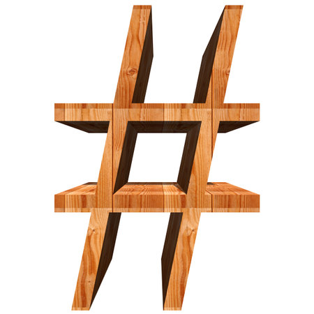 Conceptual wood symbol isolated on white background