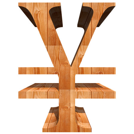 Conceptual wood symbol isolated on white backgroundの写真素材