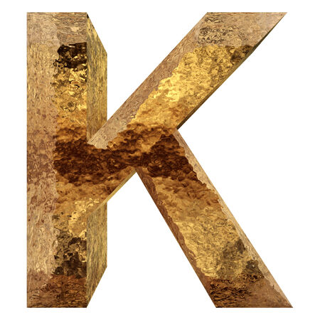 Yellow gold or golden metal fonts isoalted on whiteの写真素材