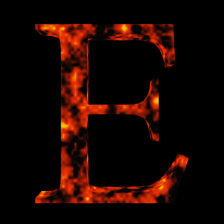 Conceptual hot red fire flame font isolated on blackの写真素材
