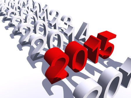 Conceptual 3D red 2015 year isoalted on white for Holiday  or business designs
