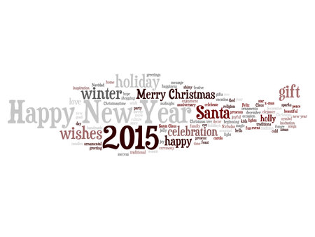 Conceptual Happy New Year 2015 word cloud concept isolated