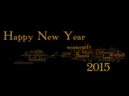 Conceptual Happy New Year 2015 word cloud concept isolated