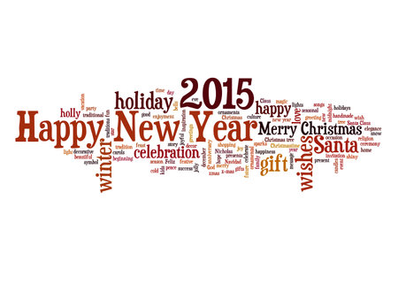 Conceptual Happy New Year 2015 word cloud concept isolated