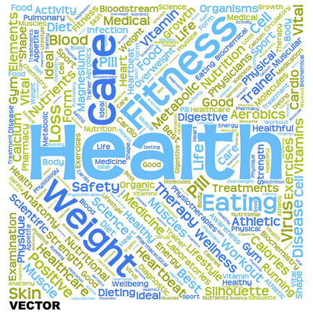 Conceptual health, diet or nutrition word cloud isolated on backgroundのイラスト素材