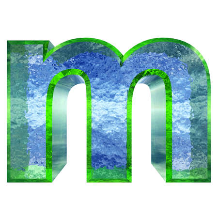 Blue ice or water fonts isoalted on white backgroundの写真素材