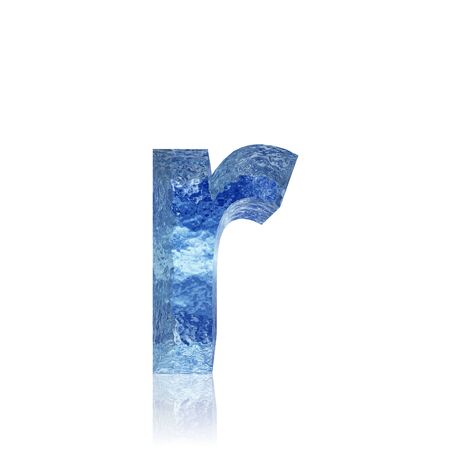 Blue ice or water fonts isoalted on white backgroundの写真素材