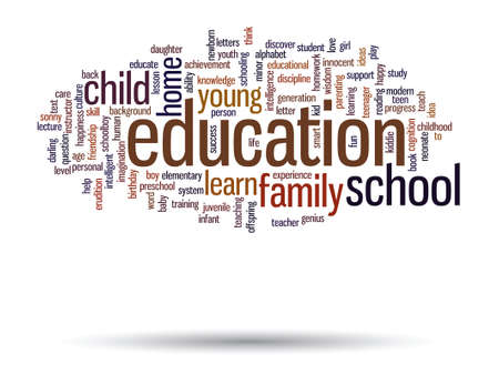 Vector conceptual education word cloud concept isolated on backgroundのイラスト素材