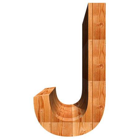 Conceptual 3D abstract wood or wooden brown font as part of a set or collection isolated on white backgroundの写真素材