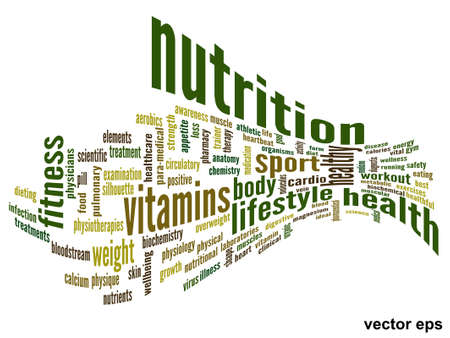 Vector conceptual health or diet word cloud concept isolated on backgroundのイラスト素材
